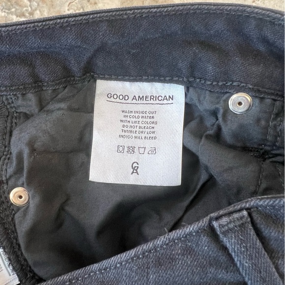 Good American Black Straight Ankle Ribbon Lace Tie Jeans, Size 14/32 - Picture 9 of 9